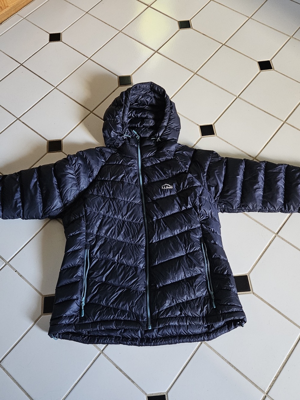 L.L. Bean Navy Hooded Puffer Jacket